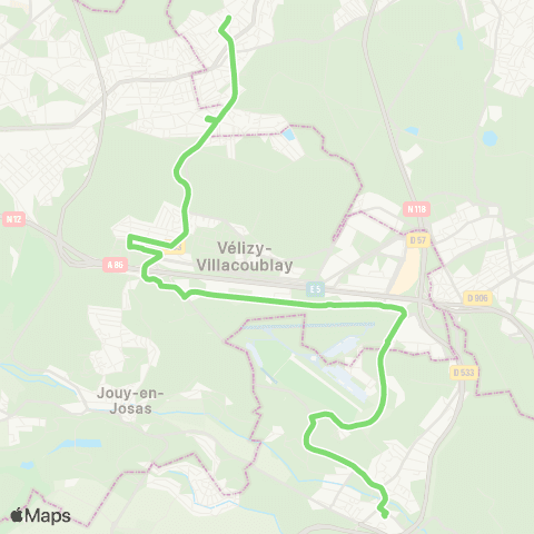 Île-de-France Mobilités Gare de Bièvres <> Gare de Chaville Rive Droite map