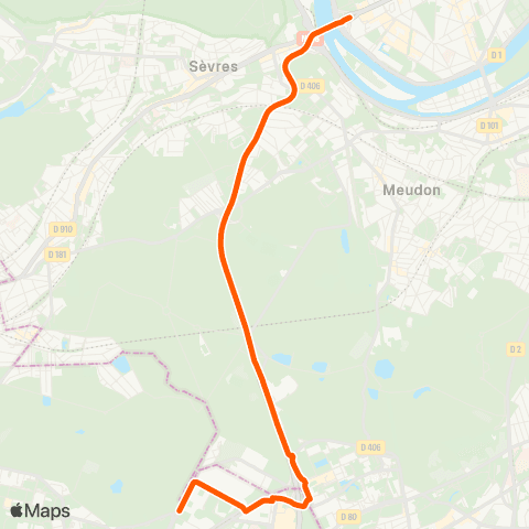 Île-de-France Mobilités La Cheminée <> Pont de Sèvres map
