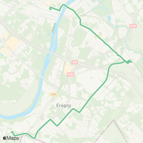 Île-de-France Mobilités Gare de Pontoise <> Gare de Neuville - Uni map