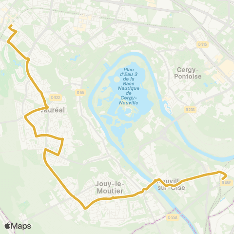 Île-de-France Mobilités Gare de Neuville - Uni <> Cergy le Haut RER map