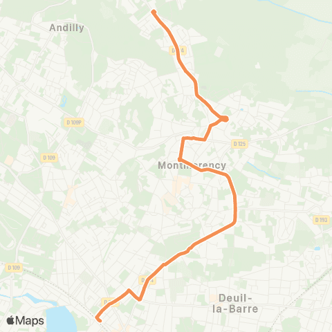 Île-de-France Mobilités La Chênée <> Gare d'Enghien-les-Bains map