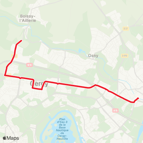 Île-de-France Mobilités Pontoise Gare <> Gare de Cergy St-Christophe map