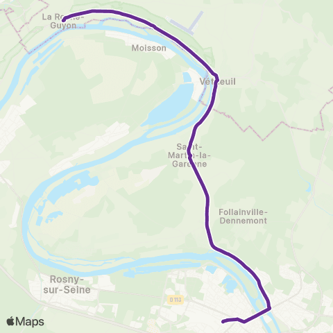Île-de-France Mobilités Gare Routière Mantes-la-Jolie <> Mairie map