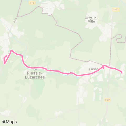 Île-de-France Mobilités Collège A. de Noailles / Lycée G. de Ner <> Ctre Ville map