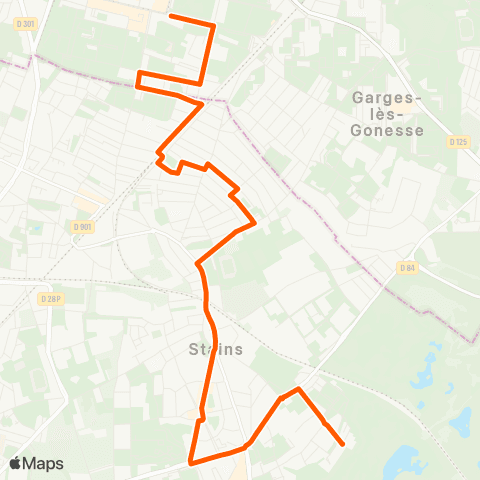 Île-de-France Mobilités Moulin Neuf <> Les Flanades map