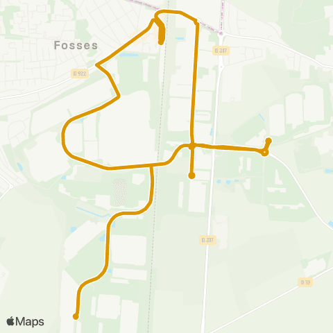 Île-de-France Mobilités Gare de Survilliers - Fossés <> Gare de Survilliers - Fossés map