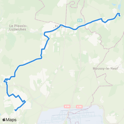 Île-de-France Mobilités Institut St-Dominique <> Sécurité Sociale map