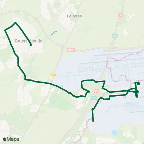 Île-de-France Mobilités Victor Basch <> Roissypôle - Aéroport CDG 1 (B3) map