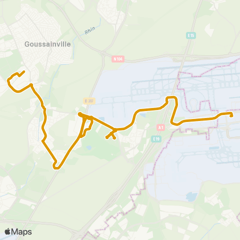 Île-de-France Mobilités Gare de Goussainville <> Roissypôle - Aéroport CDG 1 (B3) map