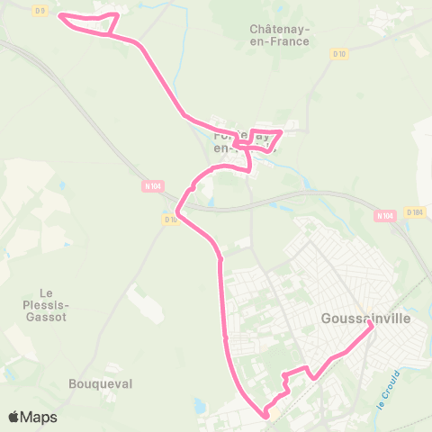 Île-de-France Mobilités Gare de Goussainville <> Croix de la Chaise map