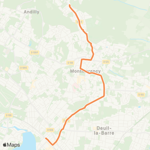 Île-de-France Mobilités La Chênée <> Gare d'Enghien-les-Bains map