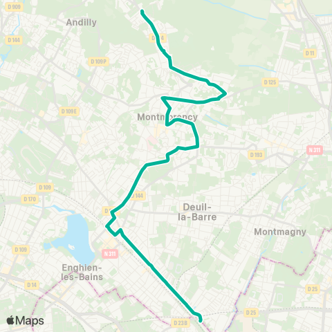 Île-de-France Mobilités Gare d'Épinay Villetaneuse <> La Chênée map