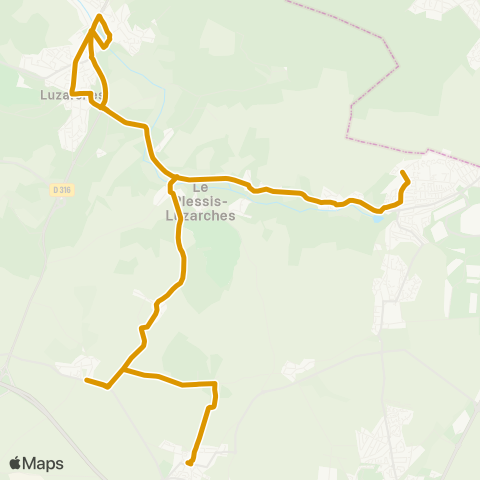 Île-de-France Mobilités Lycée Charles Beaudelaire <> Ctre de Fontenay-en-Parisis map