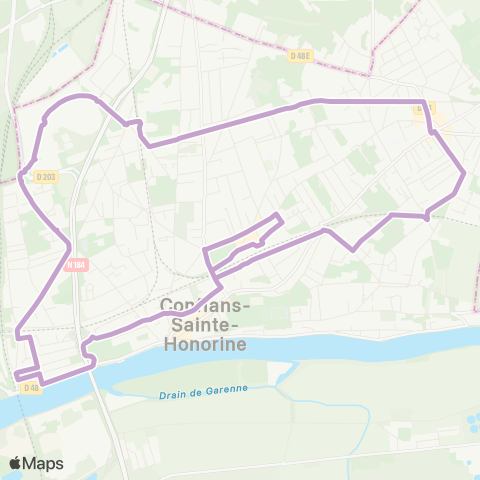 Île-de-France Mobilités Gare de Conflans Fin d'Oise <> Gare de Fin d'Oise map