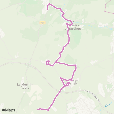 Île-de-France Mobilités Collège A. de Noailles / Lycée G. de Nerval <> Albert Galle map