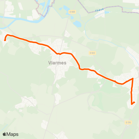 Île-de-France Mobilités Collège A. de Noailles / Lycée G. de Nerval <> Étang map