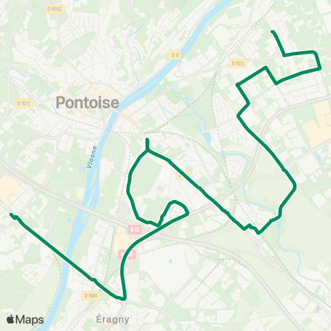 Île-de-France Mobilités Lycée Jean Perrin <> Gare de Cergy Préf. / Quai l map