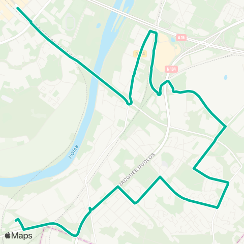 Île-de-France Mobilités Gare de Cergy Préf. / Quai e <> Gare de Neuville Uni map