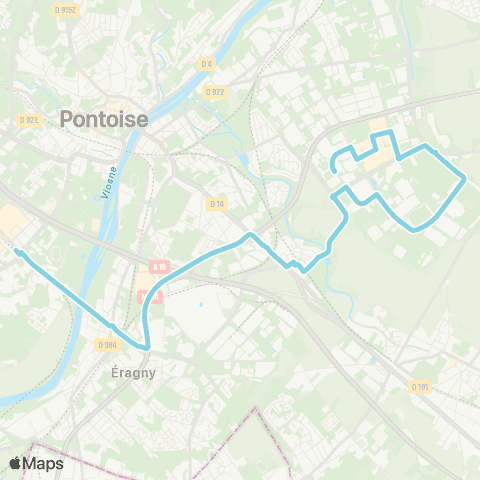 Île-de-France Mobilités Gare de Cergy Préf. / Quai K <> Équerre map