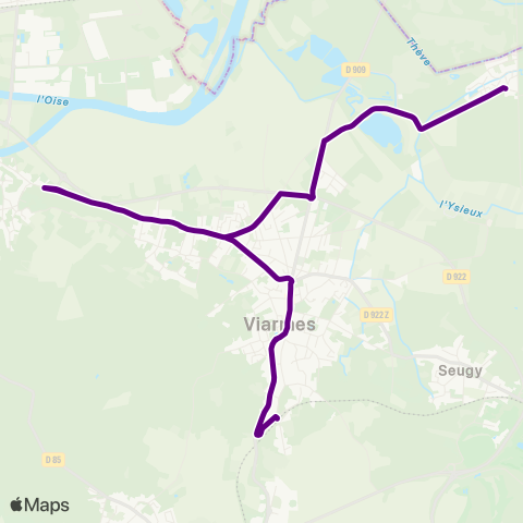 Île-de-France Mobilités Gare de Viarmes <> Baillon map