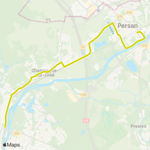 Île-de-France Mobilités Gare de Persan-Beaumont <> Mairie / Gare map