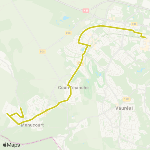 Île-de-France Mobilités Gare de Cergy St-Christophe RER <> La Taillette map
