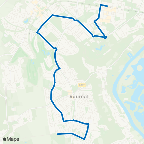 Île-de-France Mobilités Cergy Saint-Christophe RER <> La Siaule map