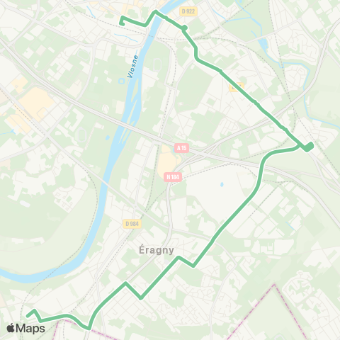 Île-de-France Mobilités Gare de Pontoise <> Gare de Neuville Uni map