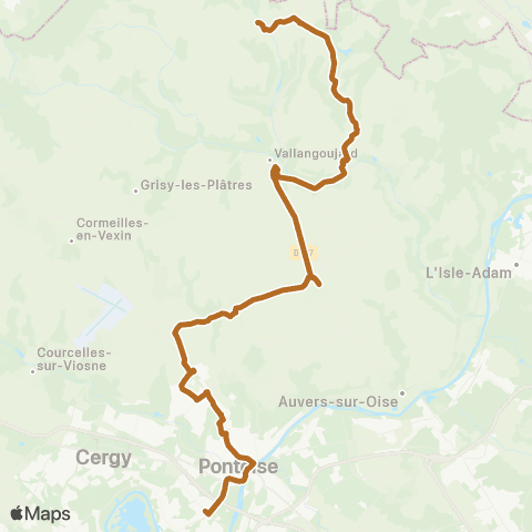 Île-de-France Mobilités Gare de Cergy Préf. / Quai I <> Lavoir map