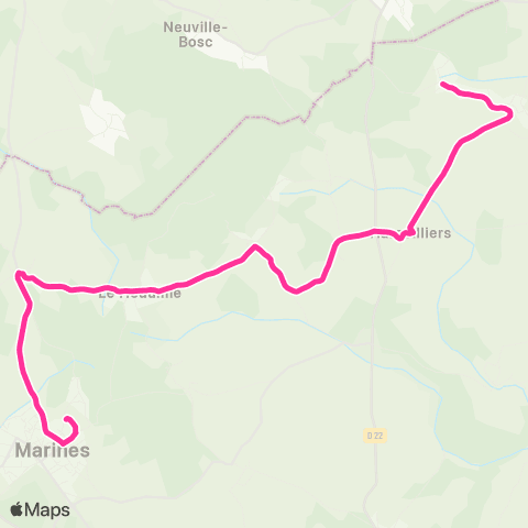 Île-de-France Mobilités Collège les Hautiers <> Lavoir map