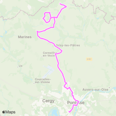Île-de-France Mobilités Gare de Cergy Préf. / Quai I <> Lavoir map