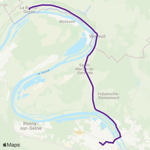 Île-de-France Mobilités Gare rout. Mantes-la-Jolie / Quai 9 <> Mairie map