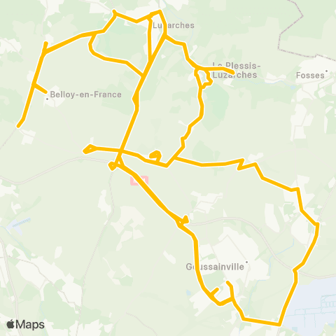 Île-de-France Mobilités Gare de Luzarches <> Mairie Annexe de Puiseux-en-France map