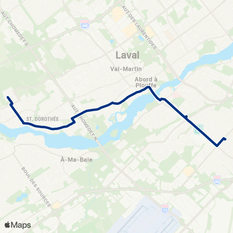 STL Métro Côte-Vertu – Gare Sainte-Dorothée map