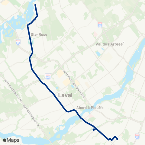 STL Sainte-Rose – Métro Côte-Vertu map