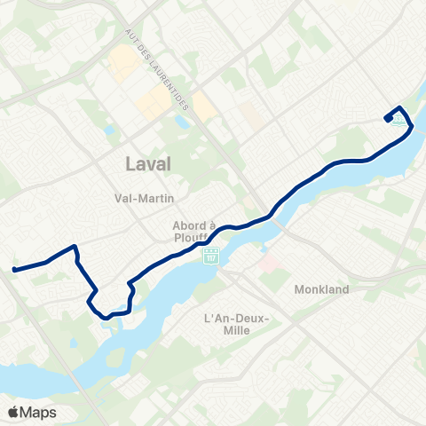 STL Métro Cartier – Chomedey map