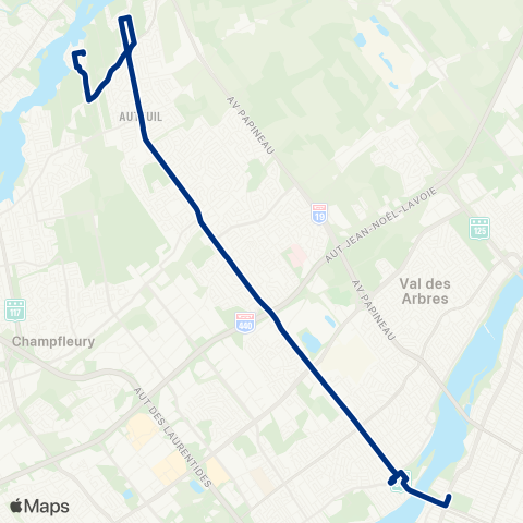 STL Auteuil – Métro Henri-Bourassa map