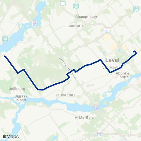 STL Laval-Ouest – Métro Montmorency map