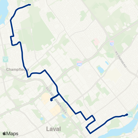 STL Gare Sainte-Rose – Métro Cartier map