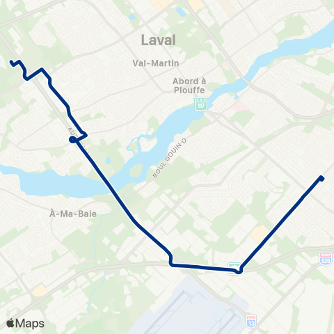 STL Chomedey – Métro Côte-Vertu map