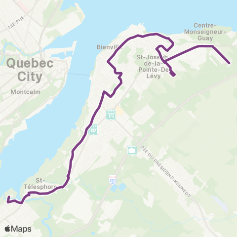 STLévis Lauzon - St-Romuald / Pointe-Lévy - Juvénat map