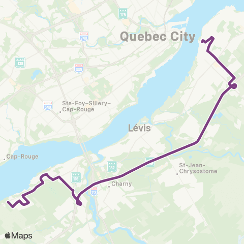 STLévis Saint-Nicolas – Village / Lévis centre map