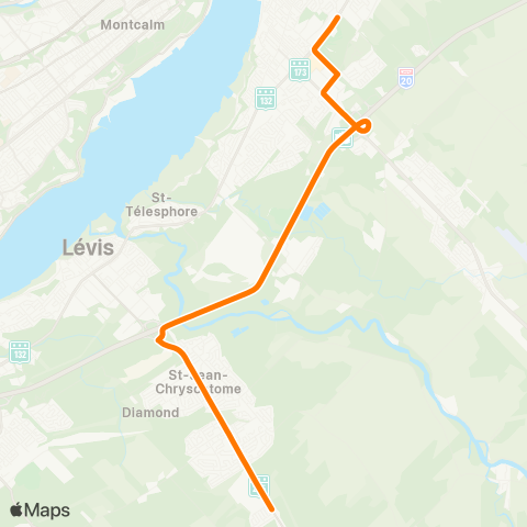 STLévis Lévis centre - Saint-Jean-Chrysostome map