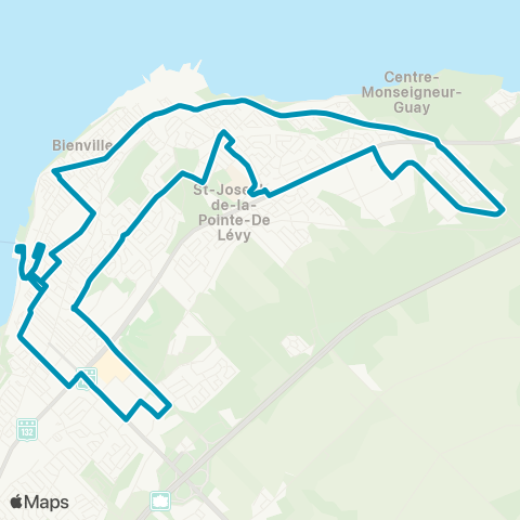 STLévis Lauzon – Lévis centre map