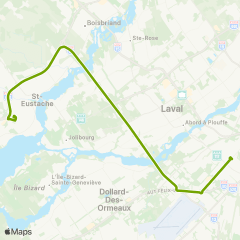 STL Deux-Montagnes – Métro Côte-Vertu map