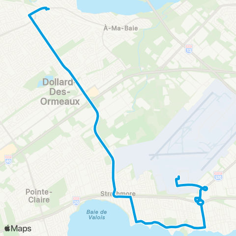 STM Des Sources / YUL Aéroport map