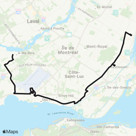 STM Lachine / YUL Aéroport / des Sources map
