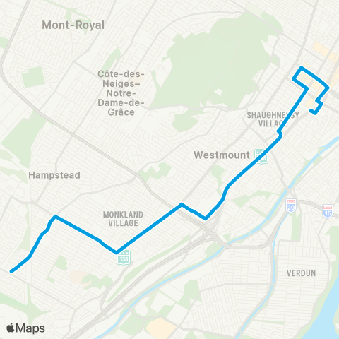 STM Express Notre-Dame-de-Grâce map