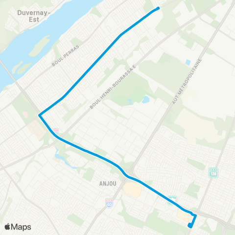 STM Express Maurice-Duplessis map