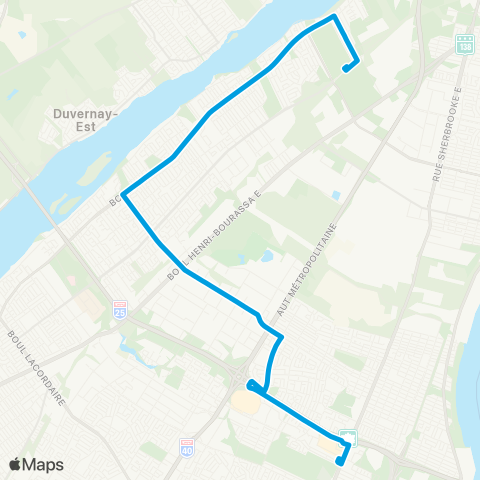 STM Express Rivière-des-Prairies map